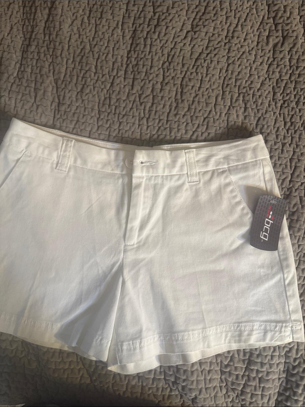bcg White Womens Casual Cotton Bermuda Shorts